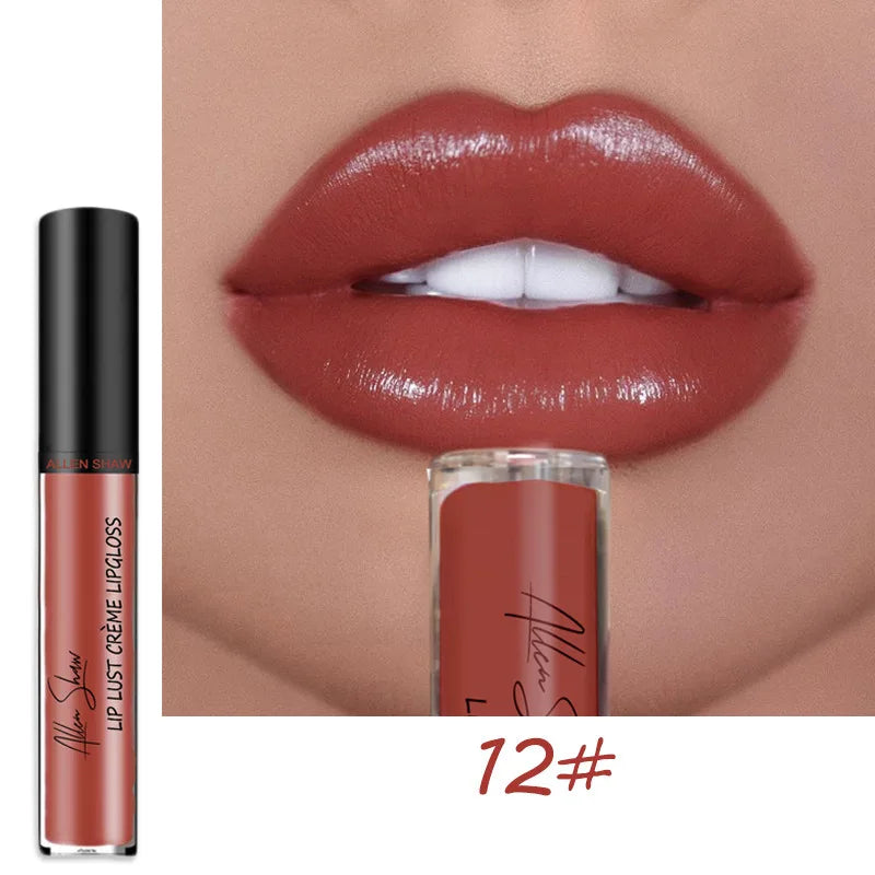 Rynx | 12 Colors Sexy Women's Lipstick Waterproof Long-lasting Moisturizing Lip Gloss Vivid Color Lip Gloss Women's Make-up maquiagem