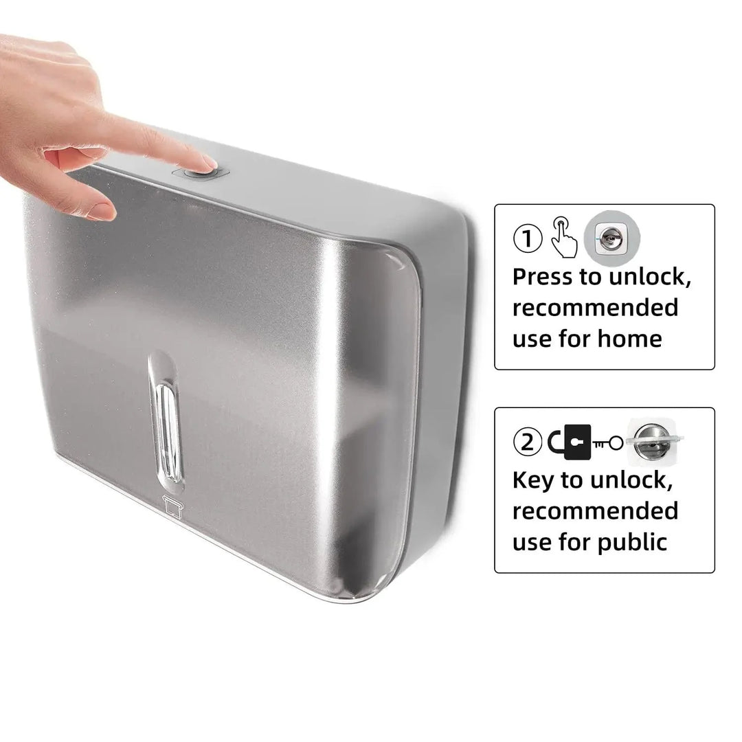 Lisslune | Wall-mounted key lock paper towel dispenser with 200 capacity