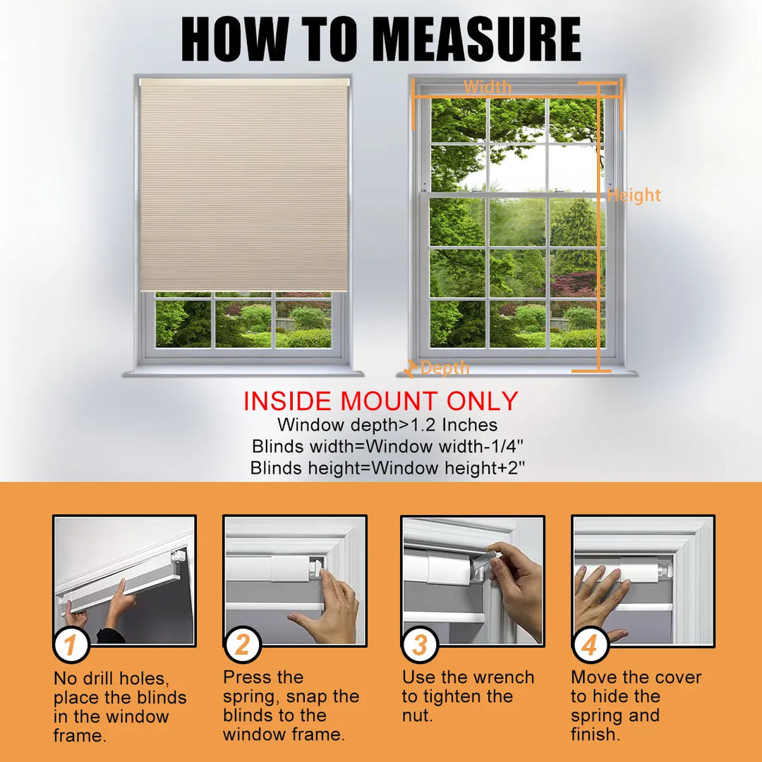 Lisslune | Blackout No-Drill Cordless Honeycomb Blinds