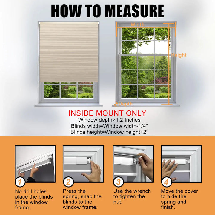 Lisslune | Blackout No-Drill Cordless Honeycomb Blinds