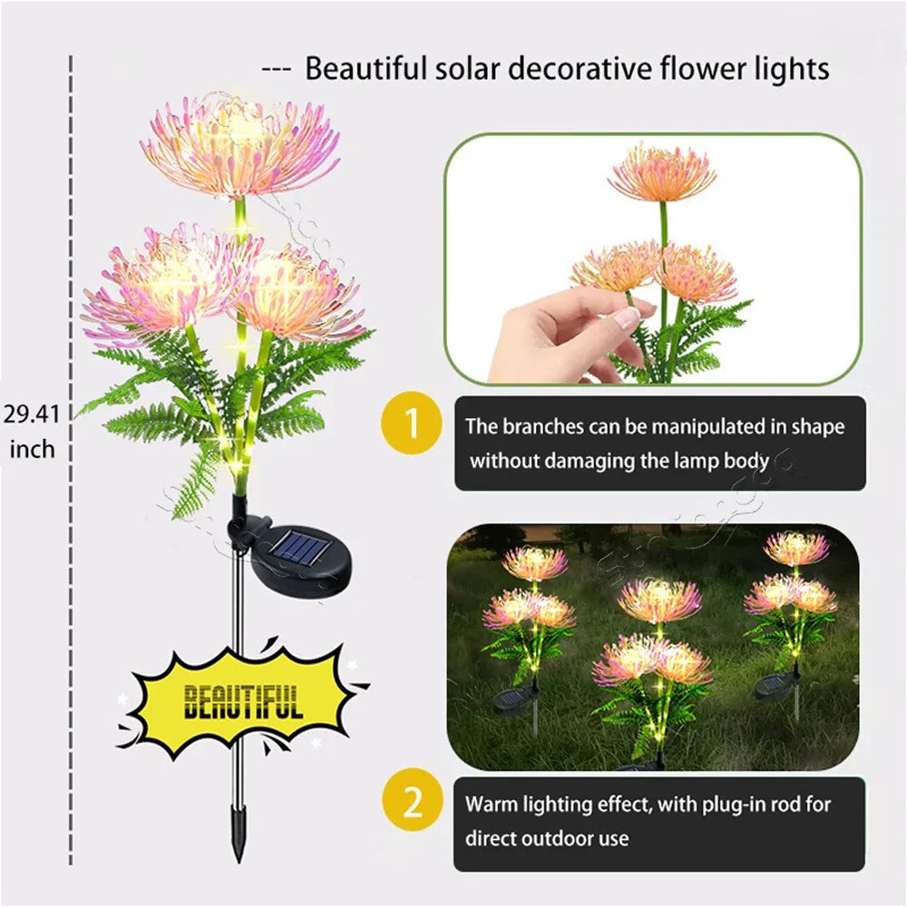 Lisslune | Soft Pink Glow Solar LED Flower Garden Light