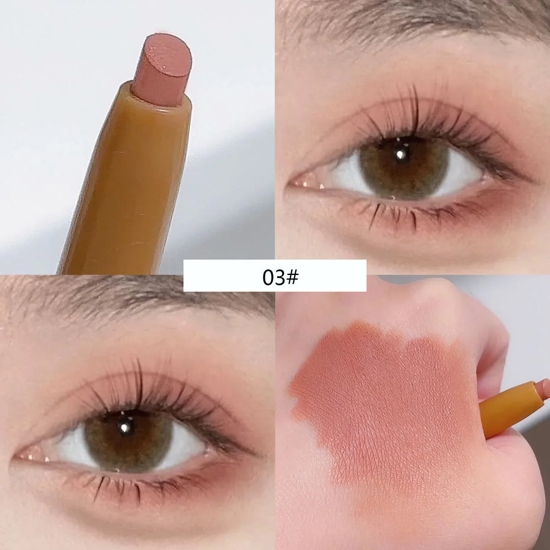 Rynx | Double-sided silky matte eyeshadow pencil Rose Brown Glitter Nude eyeshadow pencil with eyeshadow halo color brush 2 in 1