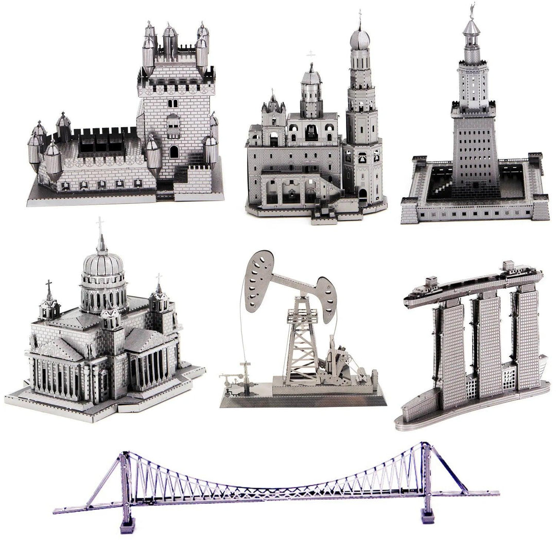 Lisslune | Global Landmark 3D Metal Puzzle Set: Construct and Explore Iconic Structures