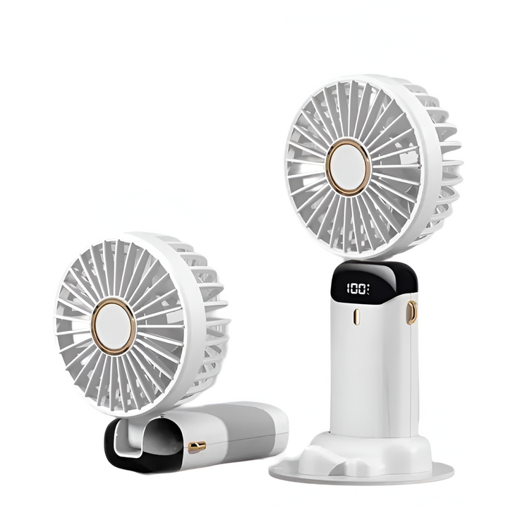 Lisslune | Rechargeable Handheld Mini Fan | 5-Speed, 90-Degree Adjustable & Quiet for Office, Home & Outdoor Use