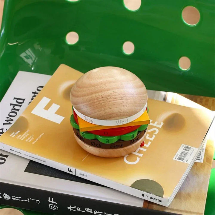 Lisslune | Rotating Wooden Hamburger Decorative Calender