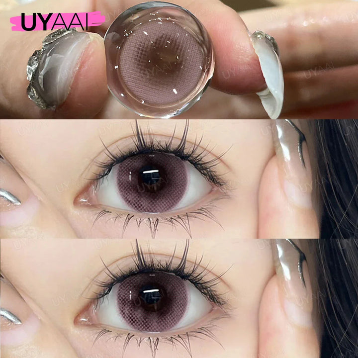 Rynx | 1 Pair Anime Pink Lenses for Eyes Cosplay Lenses for Halloween Nezuko Colorcon y2k Eye Contacts
