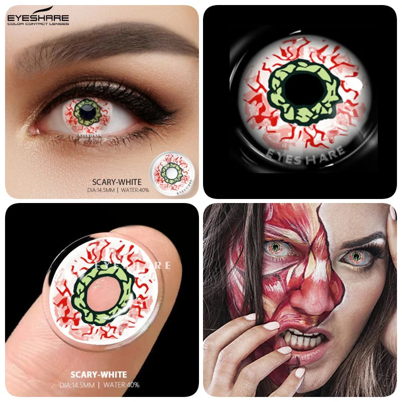 Rynx | Colorful Contact Lenses for the Eyes 1 Pair Cosplay Anime Lens Yearly Cosmetic Contact Lenses Halloween Lenses Beauty Makeup