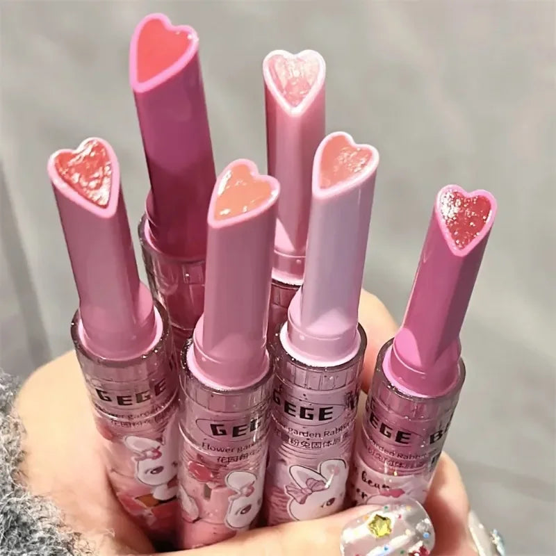 Rynx | Mirror Lacquer Solid Lip Lacquer Tint Flower Water Light Heart Shape Lipstick Sweet Rabbit Jelly Lipstick Korean Lip Tint Makeup