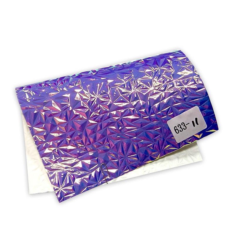 Lisslune | Shining crumpled holographic PU synthetic leather for creative creations
