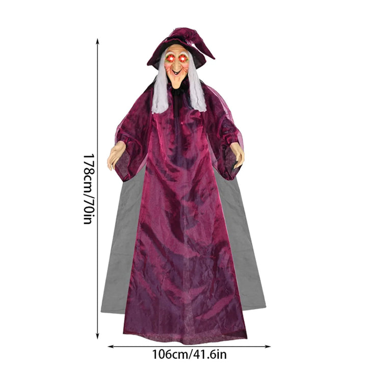 Rynx | Halloween Decoration Voice-Controlled Witch Large Hanging Cave Glowing Sound-Making Bar Ghost House Horror Decoration