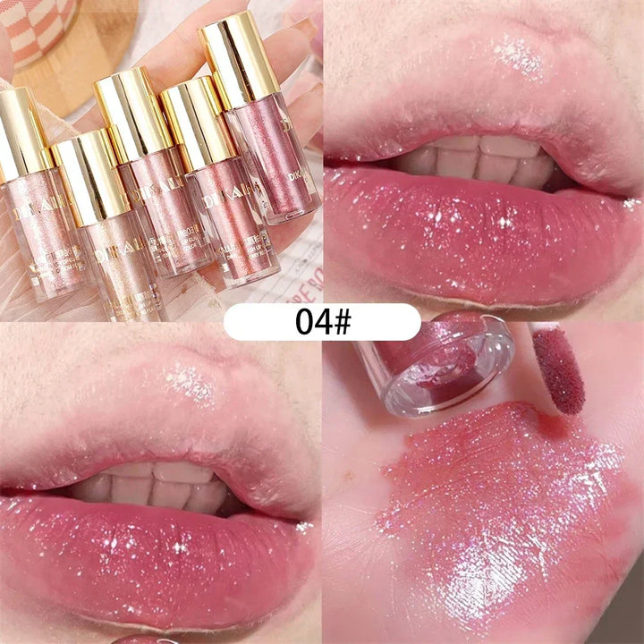 Rynx | Diamond Shiny Lip Gloss Waterproof Glitter Liquid Lipstick Long-lasting Shimmer Pearl Lip Lacquer Women Sexy Lip Tint Makeup
