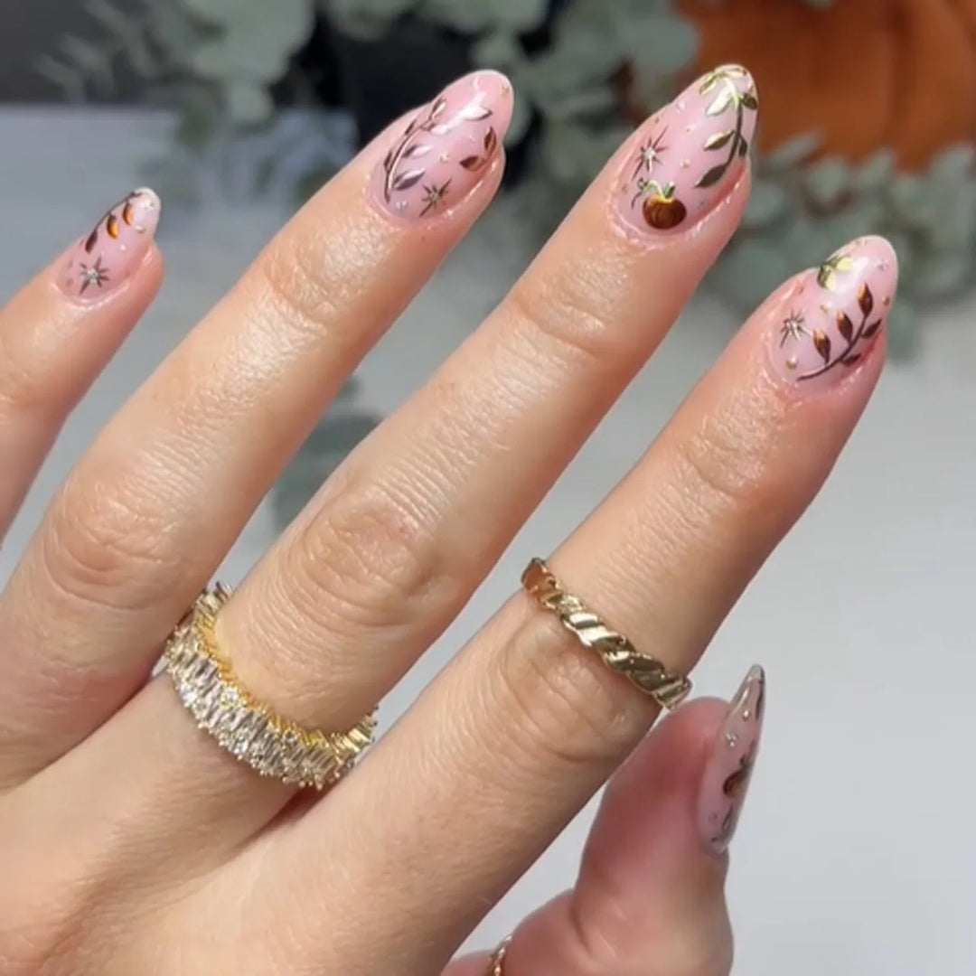 Rynx | 24 pcs. Cute Colorful Artificial Nail Tips for Girls Rainbow Cloud Star Printed Almond Artificial Nails Full Cover Reusable Adhesive Artificial Nails