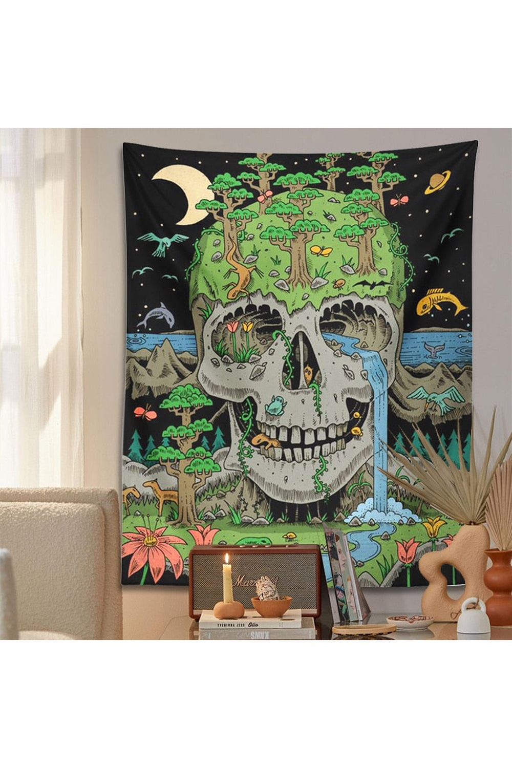 Lisslune | Skull Psychedelic Tapestry