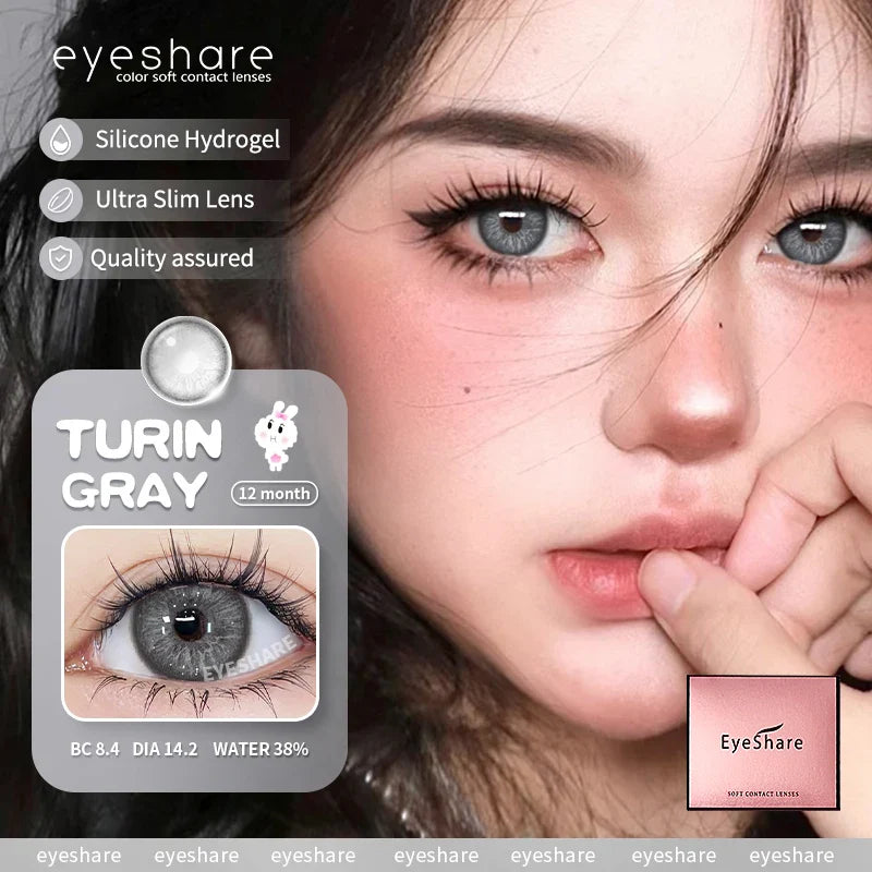 Rynx | 1 Pair Colored Contact Lenses for Eyes Natural Brown Eye Lenses Gray Pupils Blue Eyes Soft Lenses Annual Green Contact Lenses