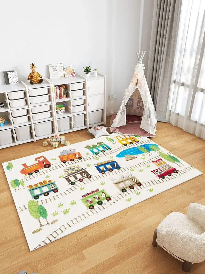Rynx | Cartoon Art Cute Large Area Living Room Rug Soft Fluffy Kids Bedroom Rug Modern Home Decor Aesthetic Cozy IG