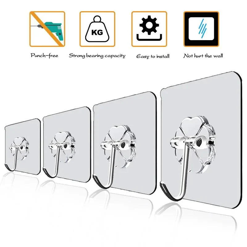 Lisslune | Moisture-resistant Wall Hook Set for Seamless Kitchen and Bathroom Organization