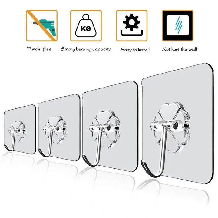 Lisslune | Moisture-resistant Wall Hook Set for Seamless Kitchen and Bathroom Organization