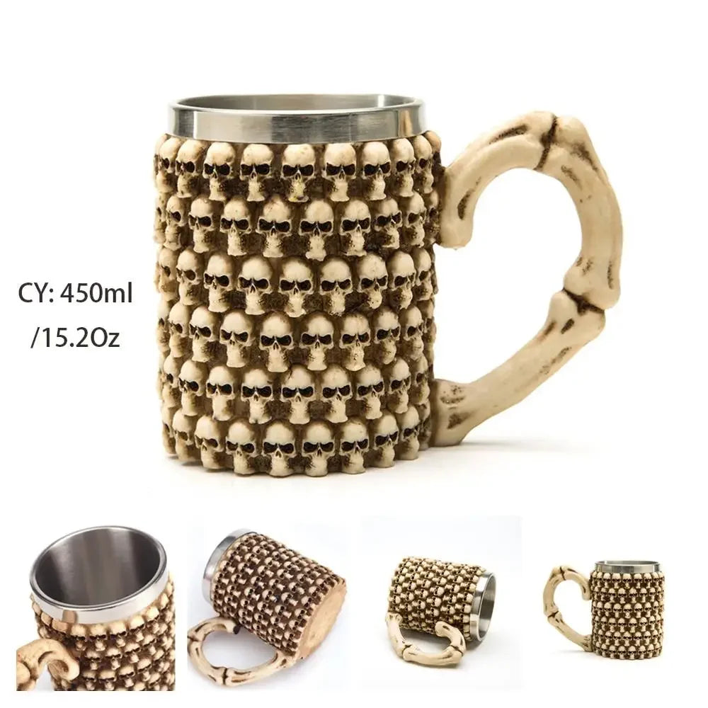 Lisslune | Medieval Dragon Resin Stainless Steel Mug as Coffee Mug or Tea Mug