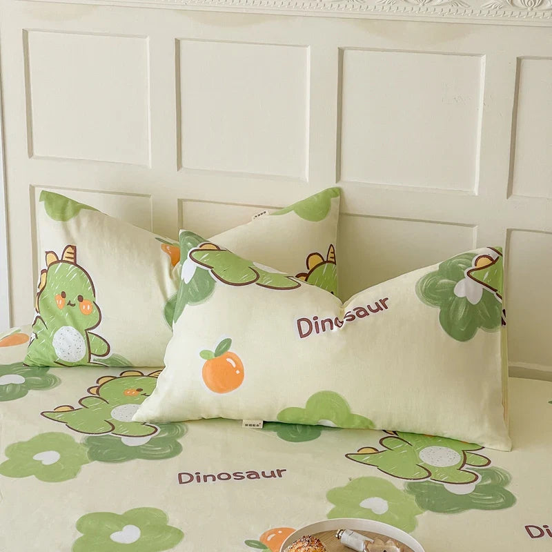 Rynx | 100% Cotton Thickened Pillowcase 48cm*74cm 2 Pieces Beauty Floral Print Pillowcase for Bedroom