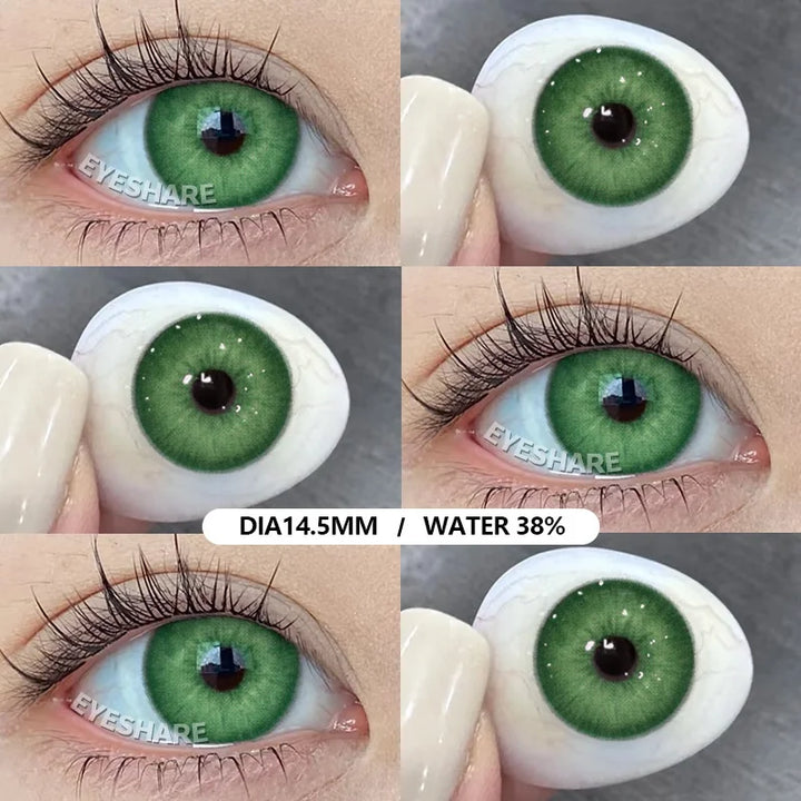 Rynx | Green Contact Lenses 1 Pair Colored Contact Lenses for Eyes Natural Lenses Korean Style Colorcon Contact Lenses Fashion Lenses