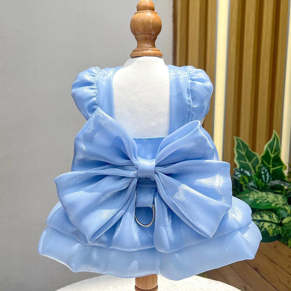 Lisslune | Charming Striped Butterfly Midi Dress for Small Dogs - Ideal for Special Occasions