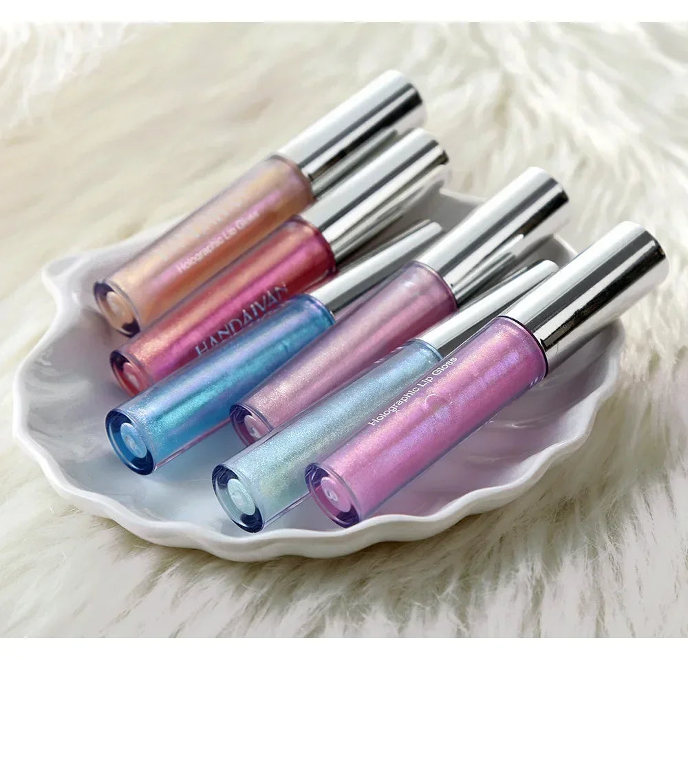 Rynx | Diamond Shimmer Lip Gloss Laser Holographic Lip Gloss Liquid Lipstick Mermaid Pigment Long-lasting Glitter Lip Gloss Lip Makeup