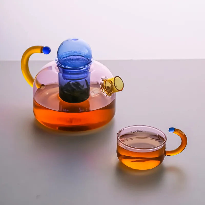 Lisslune | Contrasting Color Glass Tea Set