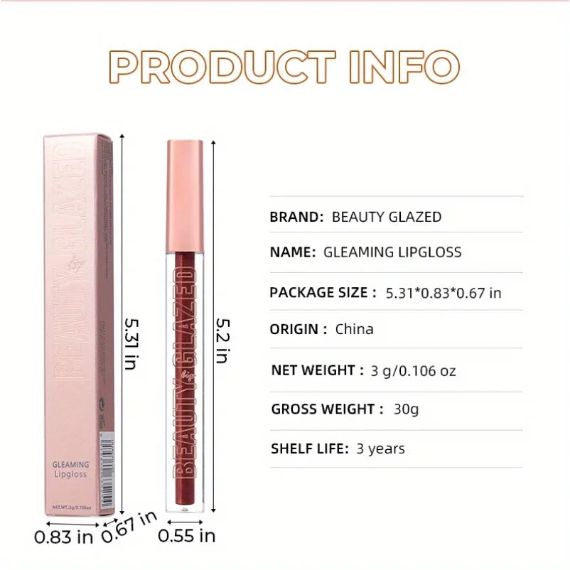 Rynx | Liquid Lipstick Chewy Golden Metallic Lip Gloss Shimmer Texture Golden Bling Glitter Lipstick Suitable Makeup Face Painting