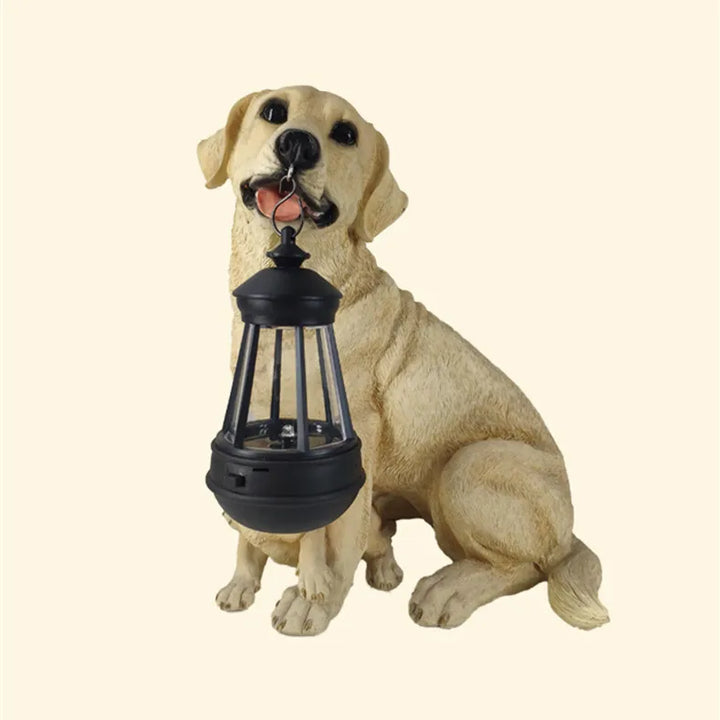 Lisslune | Solar-Powered Outdoor Resin Dog Statue Lamp