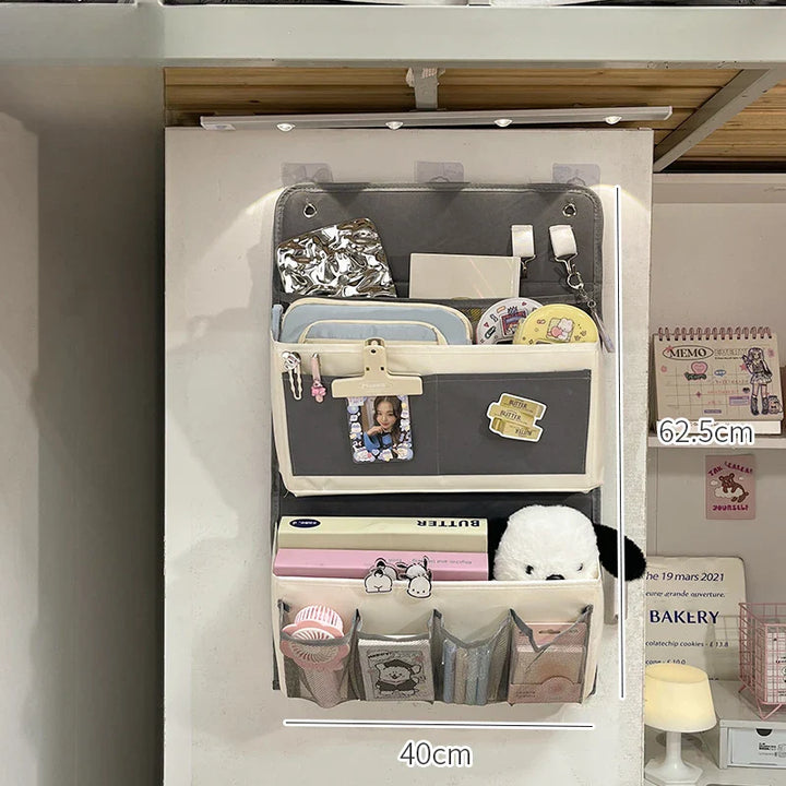 Rynx | Multi-layer Fabric Storage Hanging Bag Organizer Large Capacity Pockets Folding Knickknack Stationery Jewelry Hanging Case