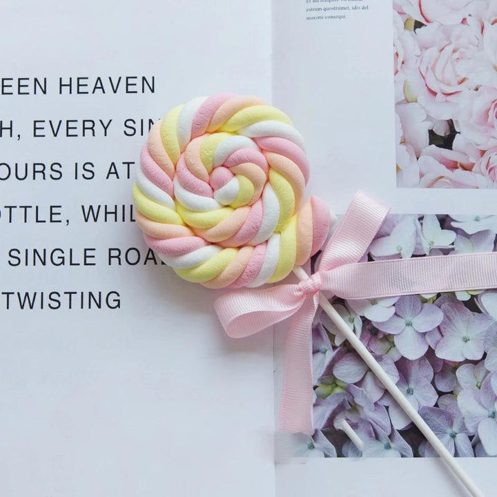 Lisslune | Charming Synthetic Cotton Candy Lollipops - Ideal for Sweet Displays, Children's Photography and Wedding Decorations