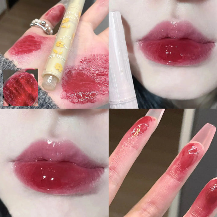 Rynx | Water-light Lip Glaze Mirror Glitter Lip Color Long-lasting Moisturizing Love Heart Shape Solid Lipstick Pencil Lip Makeup Cosmetics