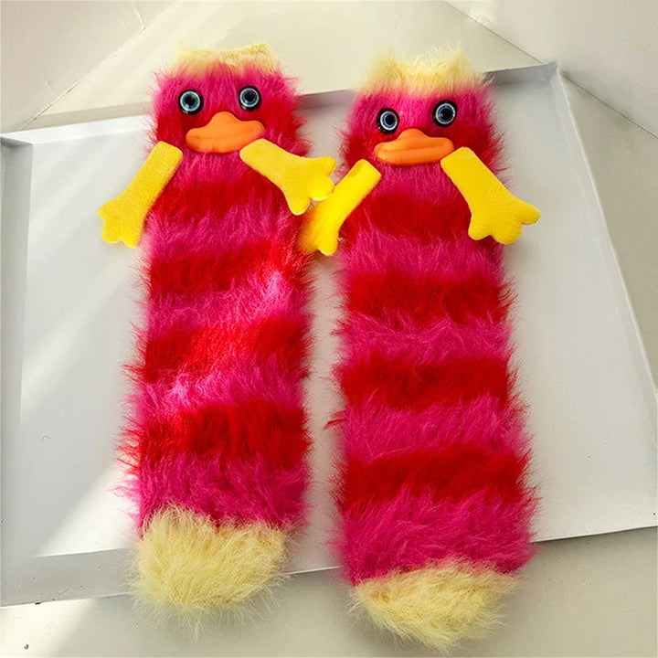 Lisslune | Fluffy Cartoon Women's Socks with Face