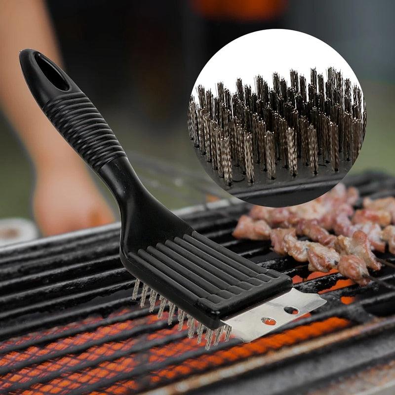 Lisslune | Ultimate BBQ Grill Cleaning Set with Durable Stainless Steel Scraper and Bristle Brush