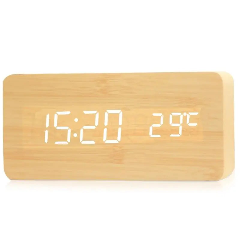 Lisslune | Wooden Digital Alarm Clock | LED Display | Modern Design | Silent | Environmentally Friendly