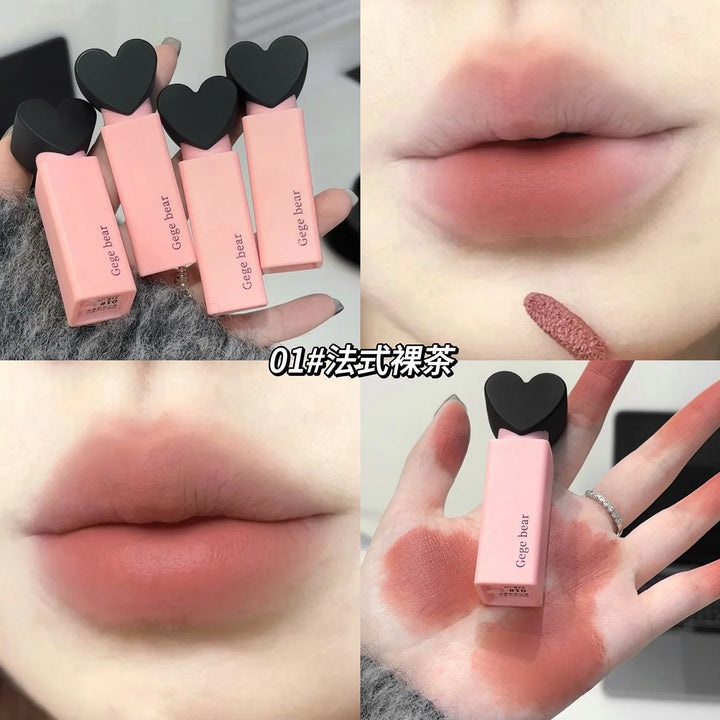 Rynx | Sweet Heart Velvet Lip Gloss Face Mouth Matte Mist Pink Tint Party Lipstick Powder Rouge Eyeshadow Fair Price Makeup Wholesale