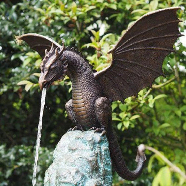Lisslune | Majestic Fire-Breathing Dragon Fountain Sculpture