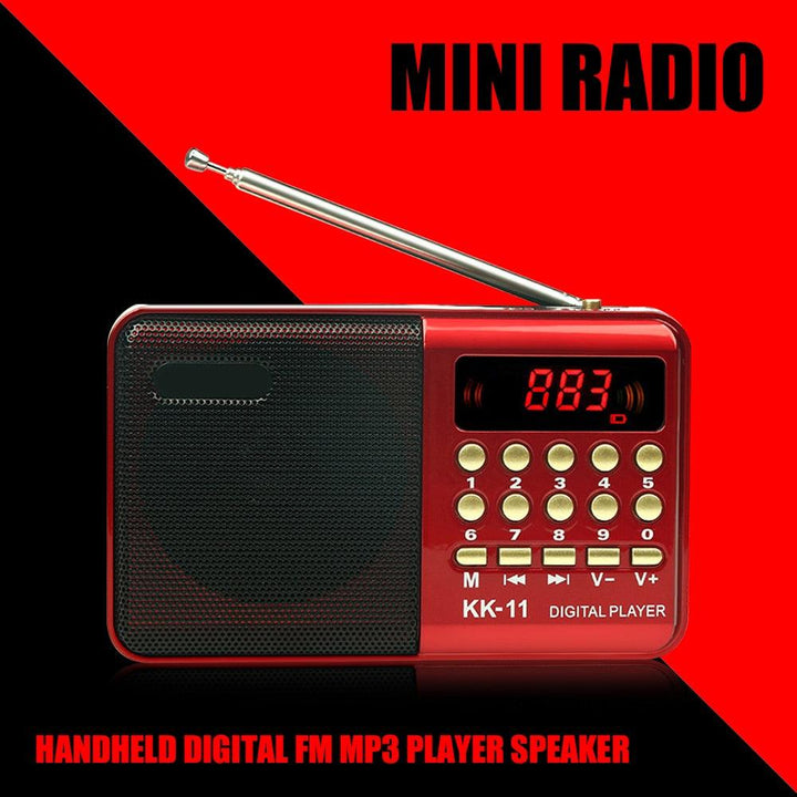 Lisslune | Red Senior-Friendly MP3 Music Player with FM Radio - Compact Design with USB and TF Card Support