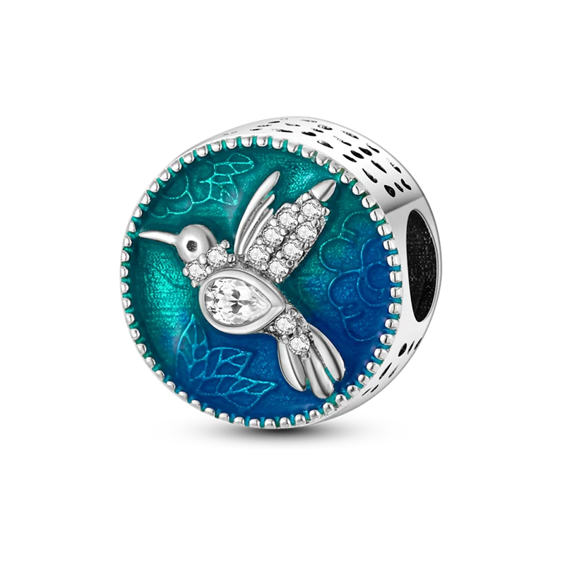 Lisslune | 925 Silver Golden Leopard Charms Beads Colorful Chameleon Rhinoceros Lion Scarab Cat Pendant Compatible with Original Pandora Bracelet Jewelry