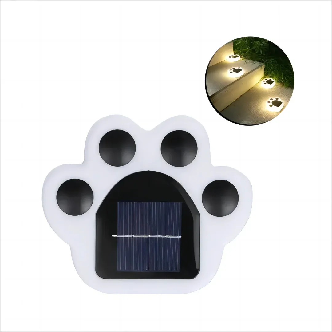 Lisslune | Glowing Paw LED Solar Pathway Outdoor Lights
