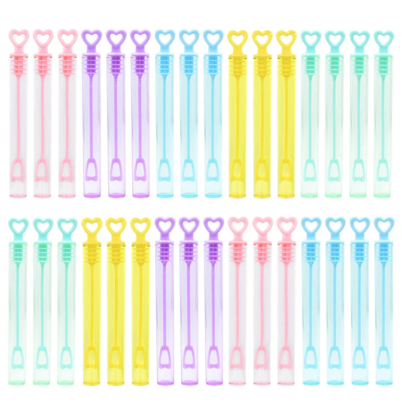 Rynx 10-50 pieces Colorful Bubble Soap Bottle Heart Stick Empty Tube Children's Birthday Party Gifts Piñata Filling Toy Wedding Gifts for Guests