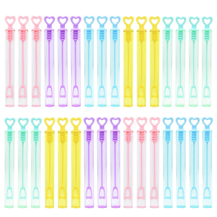 Rynx 10-50 pieces Colorful Bubble Soap Bottle Heart Stick Empty Tube Children's Birthday Party Gifts Piñata Filling Toy Wedding Gifts for Guests
