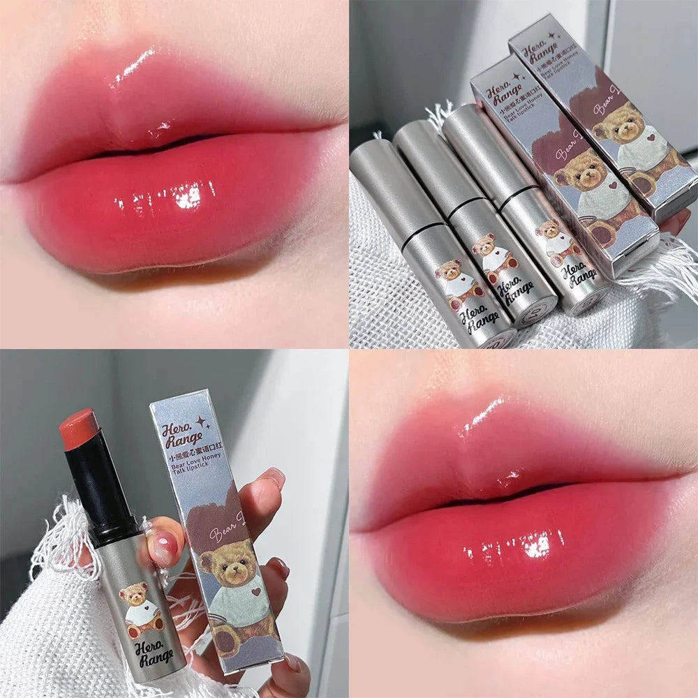 Rynx | Tinted Moisturizing Lipstick Waterproof Mirror Jelly Cherry Red Lip Lacquer Long-lasting Non-Sticky Cup Clear Solid Lip Gloss Cosmetics