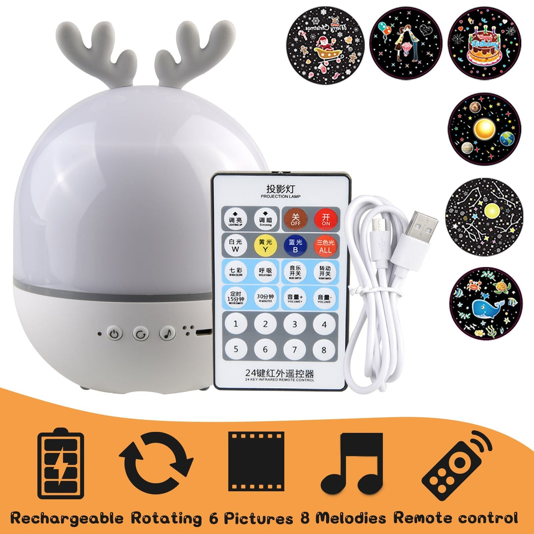 Lisslune | Rotating Deer Music Star Projector Night Lamp