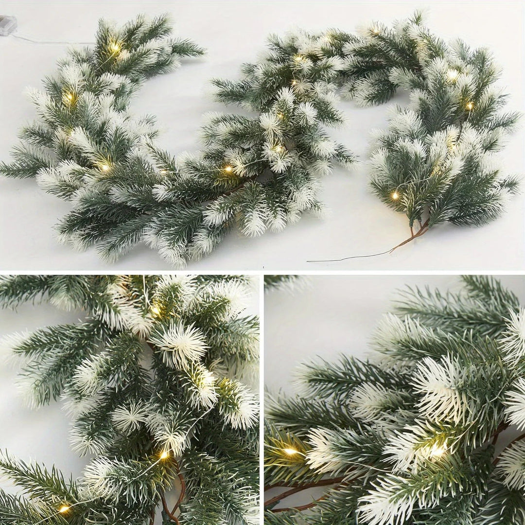 Rynx Christmas Wreath 74.8 Inches - Artificial Fir Wreath with LED Lights Versatile Holiday Decoration for Indoor/Outdoor Use