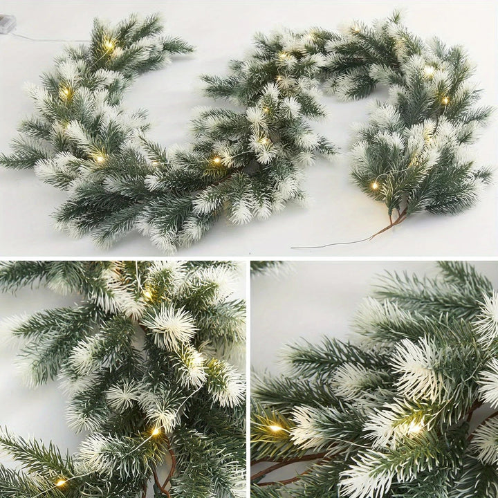 Rynx Christmas Wreath 74.8 Inches - Artificial Fir Wreath with LED Lights Versatile Holiday Decoration for Indoor/Outdoor Use