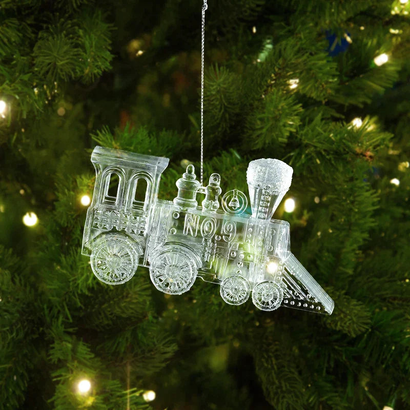 Rynx Christmas Tree Transparent Snowflake Hanging Ornaments Acrylic Pendants 2024 Christmas Decoration for Home Navidad Gifts New Year