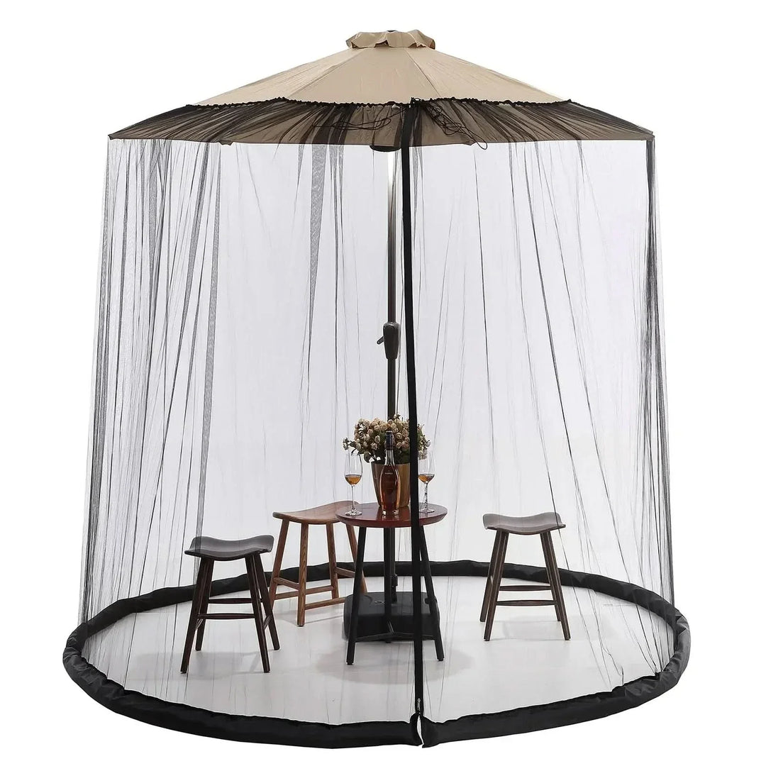 Lisslune | Mosquito net for sun umbrellas up to 4 m – Adjustable & with zipper