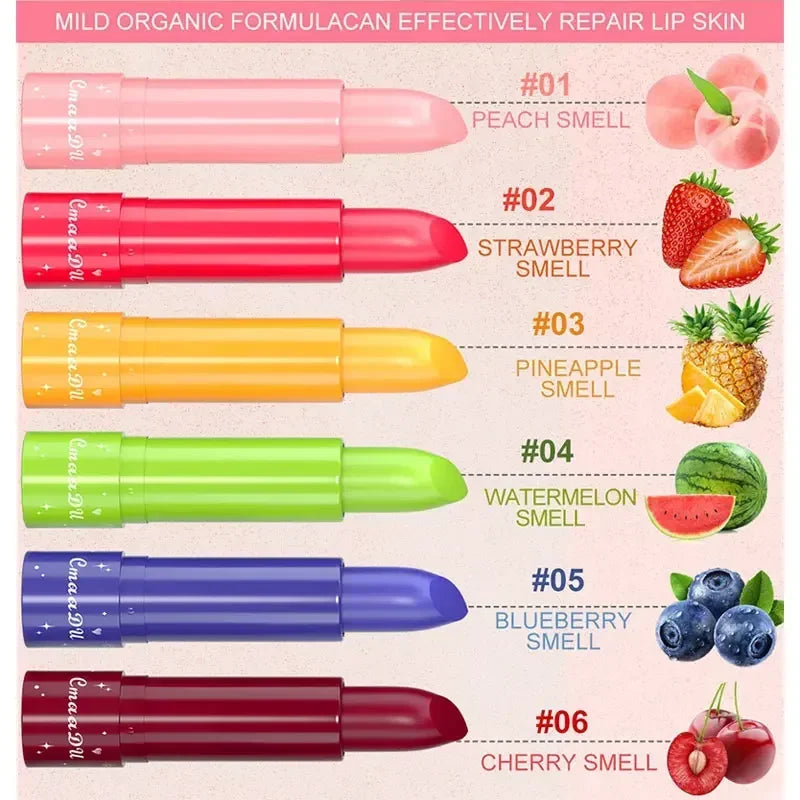 Rynx |6Color Waterproof Fruit Color Toning Gloss Changing Moisturizing Nourishing Glow Play Lip Balm Lip Color Care