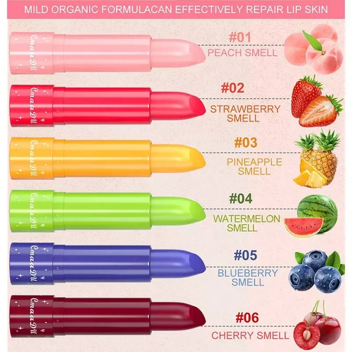 Rynx |6Color Waterproof Fruit Color Toning Gloss Changing Moisturizing Nourishing Glow Play Lip Balm Lip Color Care